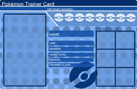 Pokemon Trainer Card Template